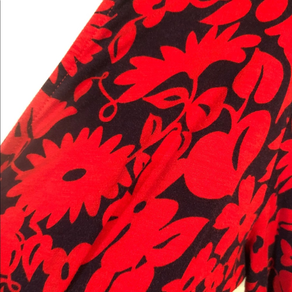 Boden Jersey Wrap Top US 14 blue and red - Picture 3 of 8